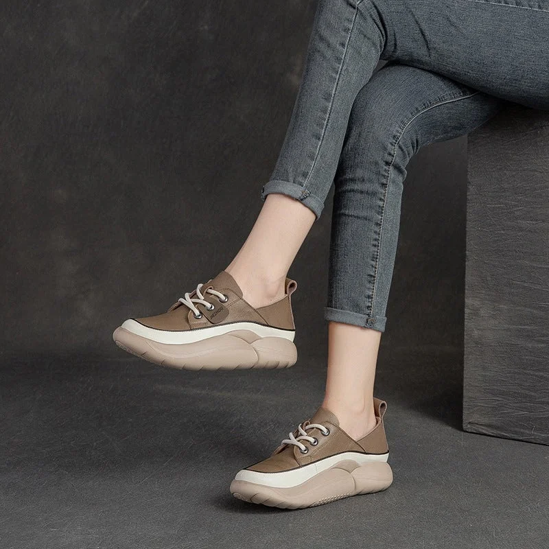 Women's casual shoes with arch support for better foot healthWomen Casual Fashion Soft Leather Thick Soled Shoes Women's casual shoes with arch support for better foot healthWomen Casual Fashion Soft Leather Thick Soled Shoes