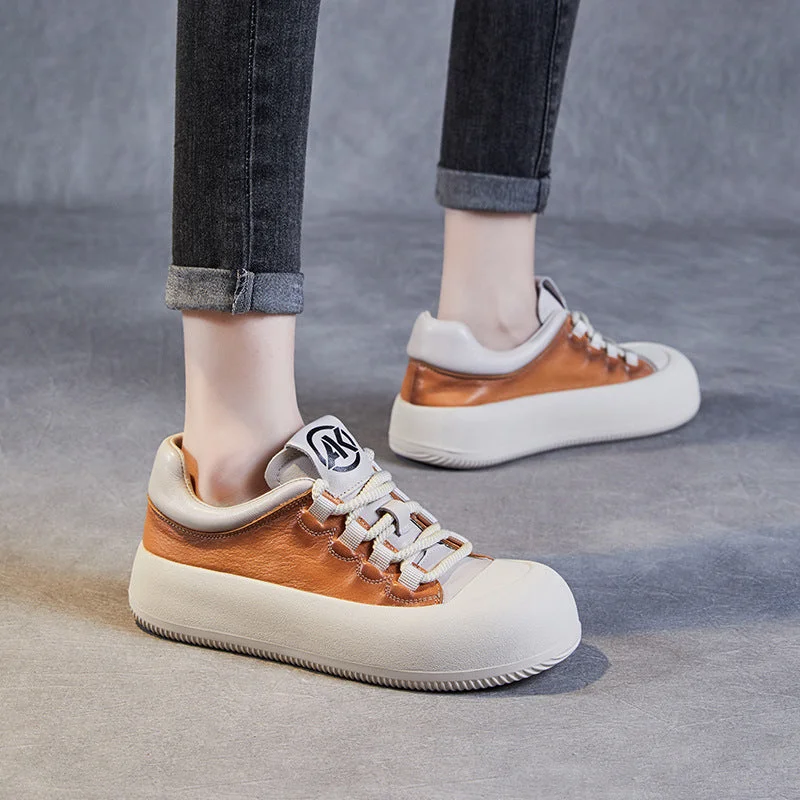 Women's casual platform shoes for added heightWomen Fashion Leather Flat Casual Shoes Women's casual platform shoes for added heightWomen Fashion Leather Flat Casual Shoes