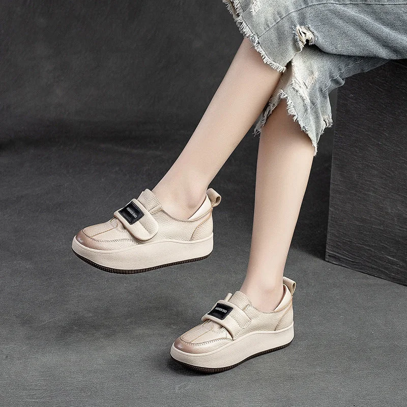 Women's casual wedge shoes with a stylish liftWomen Fashion Leather Velcro Tape Casual Shoes Women's casual wedge shoes with a stylish liftWomen Fashion Leather Velcro Tape Casual Shoes