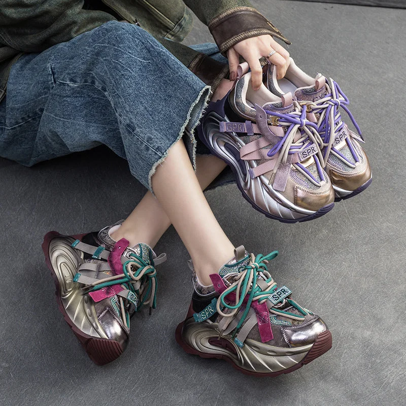 Women's casual shoes for picnics in the parkWomen Fashion Patchwork Chunky Platform Dad Shoes Women's casual shoes for picnics in the parkWomen Fashion Patchwork Chunky Platform Dad Shoes