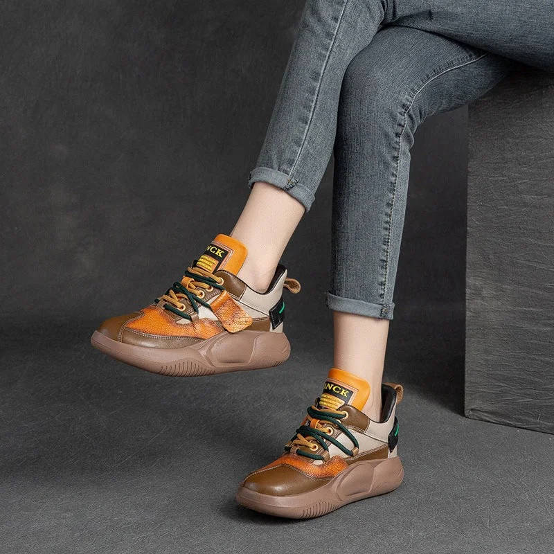 Women's casual slip - on shoes for easy wearWomen Fashion Patchwork Leather Casual Shoes Women's casual slip - on shoes for easy wearWomen Fashion Patchwork Leather Casual Shoes
