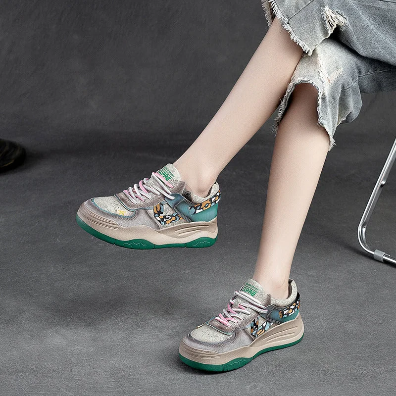 Women's casual shoes with leopard prints for a trendy styleWomen Fashion Patchwork Leather Stylish Casual Shoes Women's casual shoes with leopard prints for a trendy styleWomen Fashion Patchwork Leather Stylish Casual Shoes