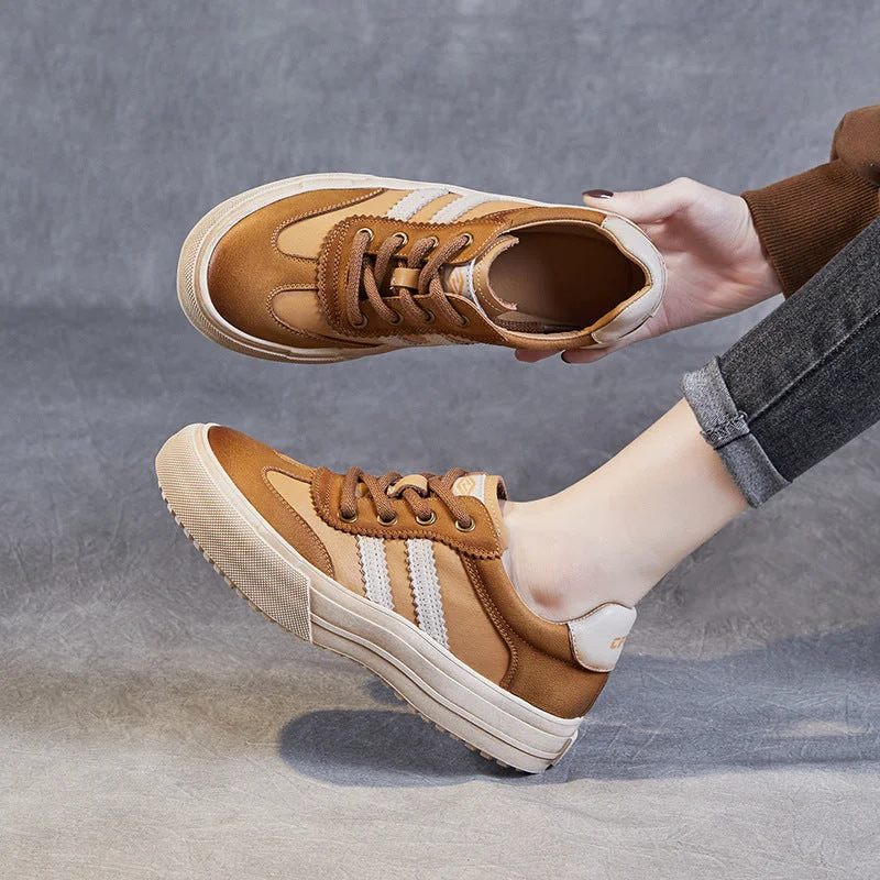 Women's casual oxford shoes for a preppy styleWomen Handmade Color Matching Leather Casual Training Shoes Women's casual oxford shoes for a preppy styleWomen Handmade Color Matching Leather Casual Training Shoes