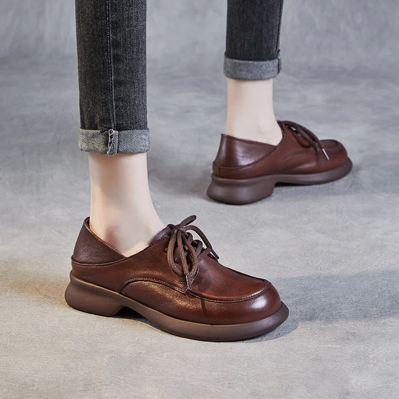 Women's casual shoes in blue for a cool and refreshing lookWomen Handmade Retro Solid Leather Casual Shoes Women's casual shoes in blue for a cool and refreshing lookWomen Handmade Retro Solid Leather Casual Shoes