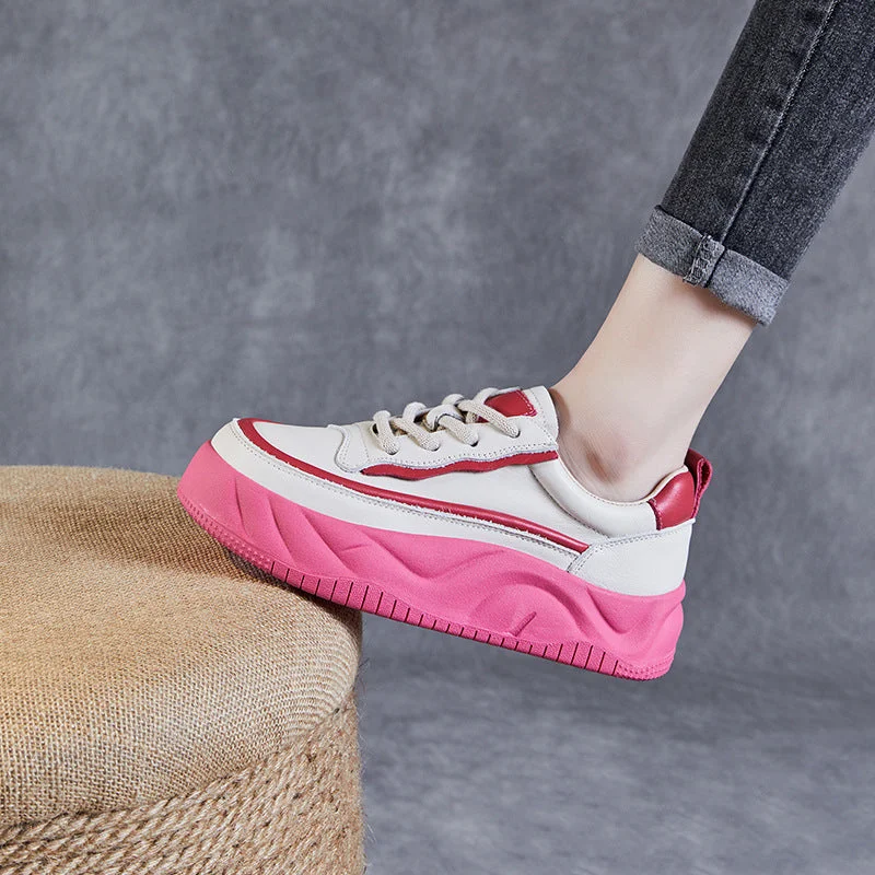 Women's casual sneakers for an active lifestyleWomen Minimalist Fashion Leather Thick Soled Casual Shoes Women's casual sneakers for an active lifestyleWomen Minimalist Fashion Leather Thick Soled Casual Shoes