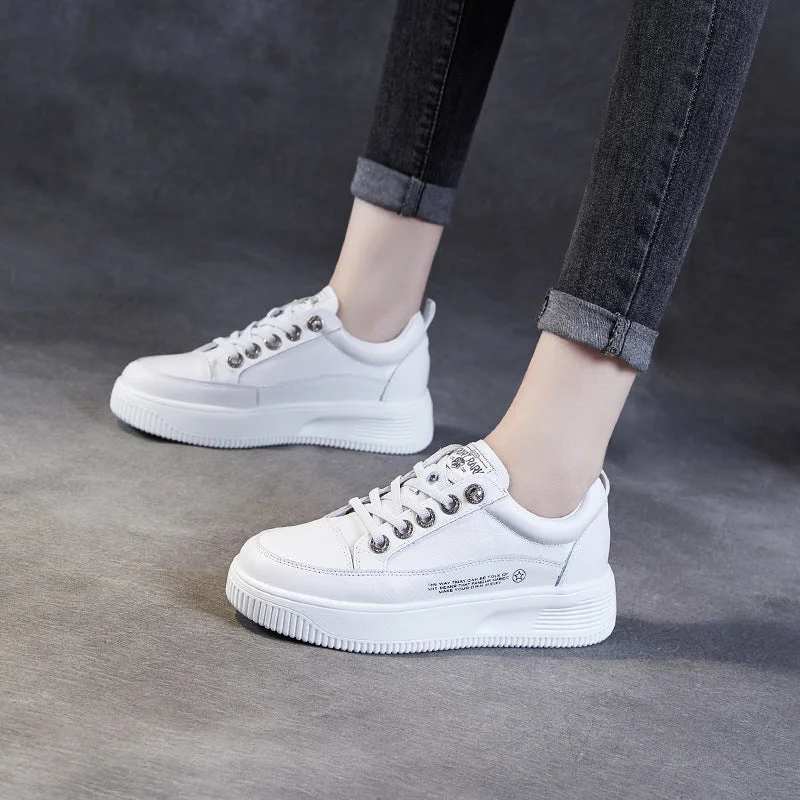 Leather women's casual shoes with a classic touchWomen Minimalist Fashion Leather Thick Soled Casual Shoes Leather women's casual shoes with a classic touchWomen Minimalist Fashion Leather Thick Soled Casual Shoes