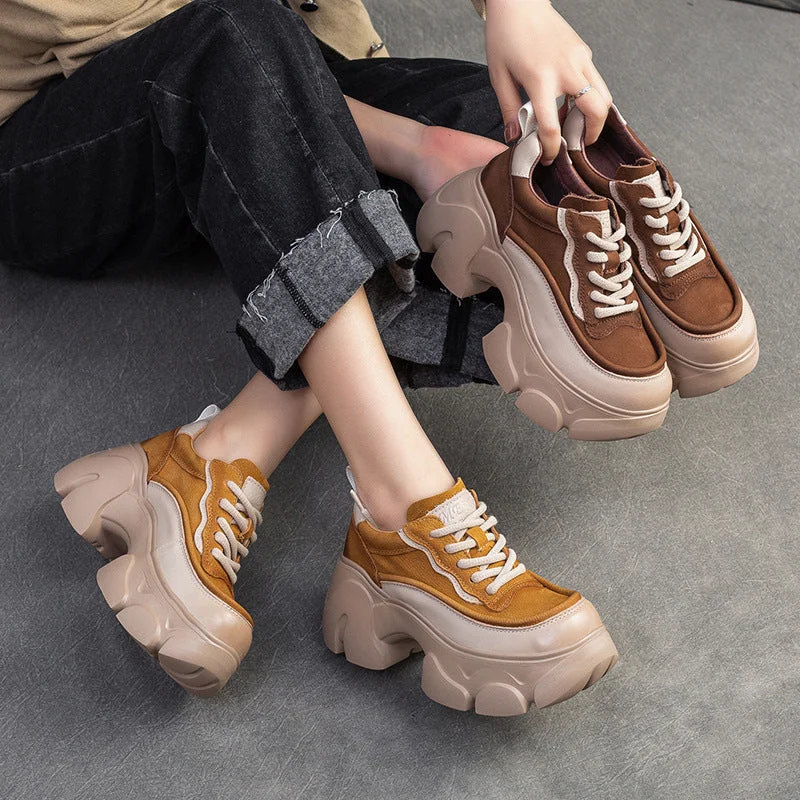 Women's casual shoes for a day at the beachWomen Minimalist Leather Chunky Platform Casual Shoes Women's casual shoes for a day at the beachWomen Minimalist Leather Chunky Platform Casual Shoes