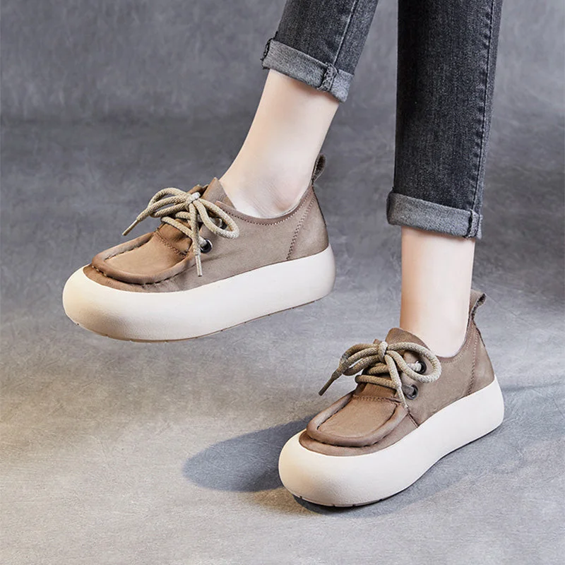 Women's casual platform shoes for added heightWomen Minimalist Leather Flat Casual Shoes Women's casual platform shoes for added heightWomen Minimalist Leather Flat Casual Shoes