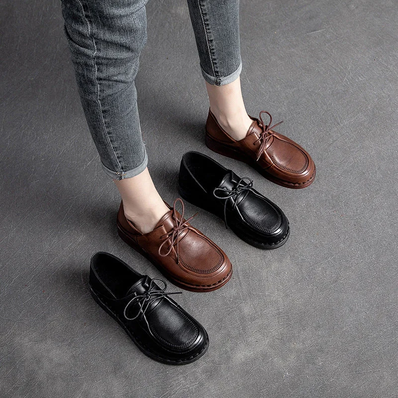Lace - up women's casual shoes for a secure fitWomen Minimalist Leather Soft Low Wedge Casual Shoes Lace - up women's casual shoes for a secure fitWomen Minimalist Leather Soft Low Wedge Casual Shoes