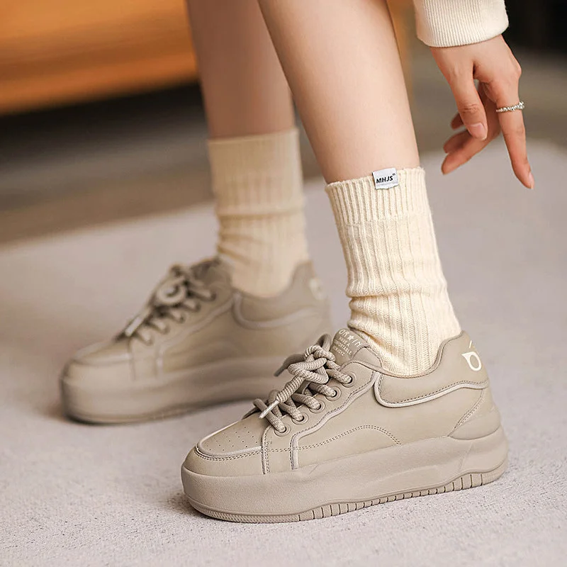 Women's casual shoes in blue for a cool and refreshing lookWomen Minimalist Leather Thick Soled Casual Shoes Women's casual shoes in blue for a cool and refreshing lookWomen Minimalist Leather Thick Soled Casual Shoes