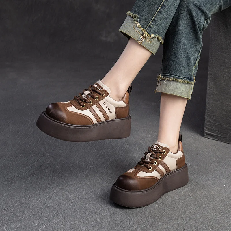 Women's casual knee - high boots for a bold statementWomen Minimalist Patchwork Leather Flat Casual Shoes Women's casual knee - high boots for a bold statementWomen Minimalist Patchwork Leather Flat Casual Shoes