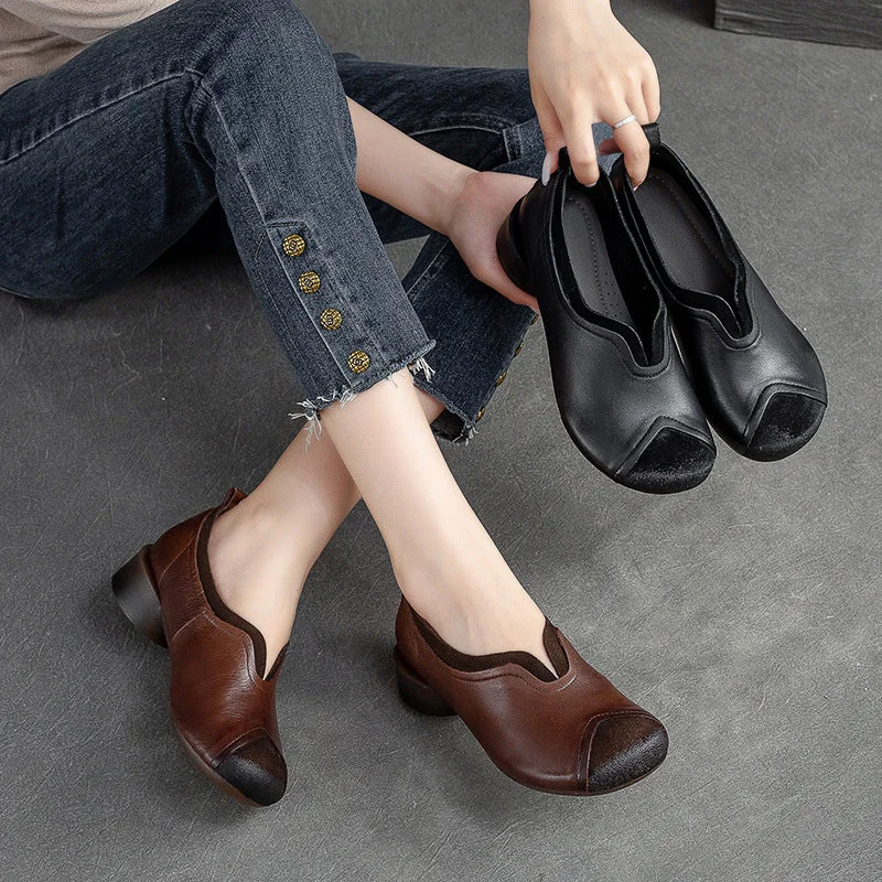 Women's casual shoes with breathable linings for a cool feelWomen Retro Handcraft Patchwork Leather Casual Shoes Women's casual shoes with breathable linings for a cool feelWomen Retro Handcraft Patchwork Leather Casual Shoes