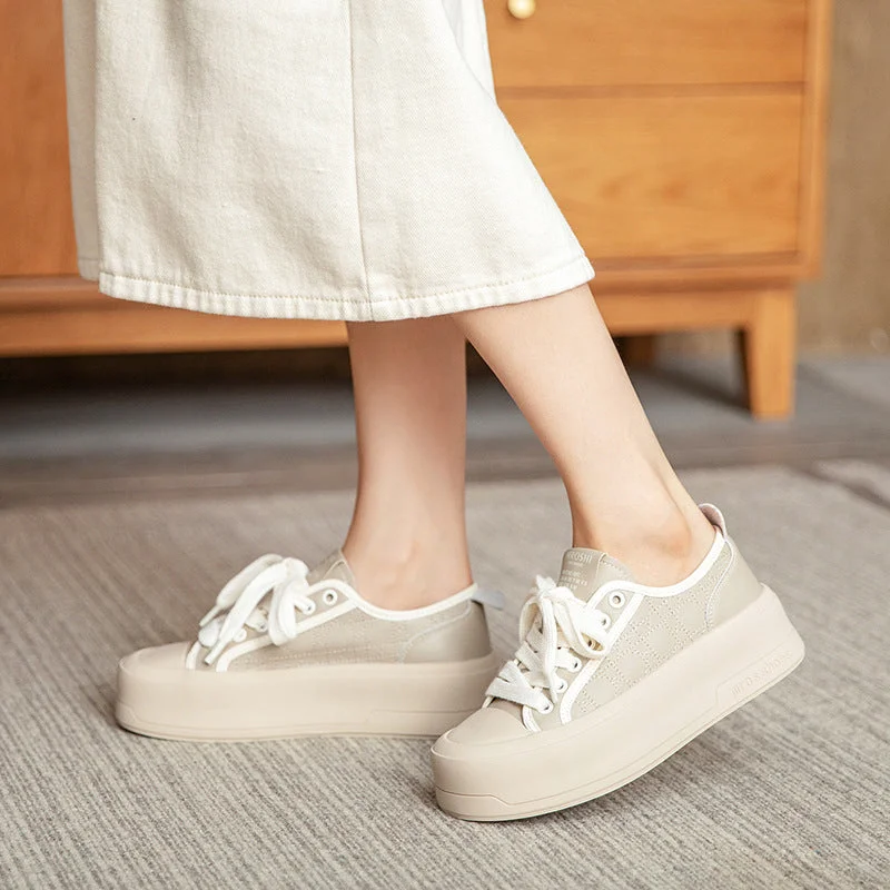 Women's casual wedge shoes with a stylish liftWomen Retro Leather Flat Thick Soled Casual Shoes Women's casual wedge shoes with a stylish liftWomen Retro Leather Flat Thick Soled Casual Shoes