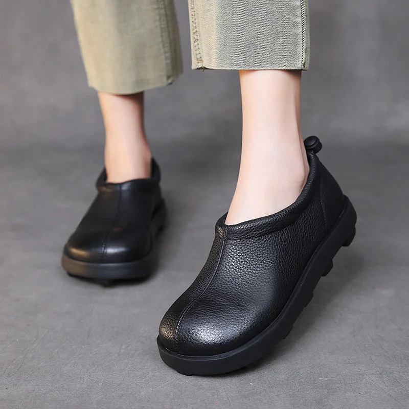 Women's casual shoes with embroidery for a detailed designWomen Retro Minimalist Leather Lug Sole Casual Shoes Women's casual shoes with embroidery for a detailed designWomen Retro Minimalist Leather Lug Sole Casual Shoes