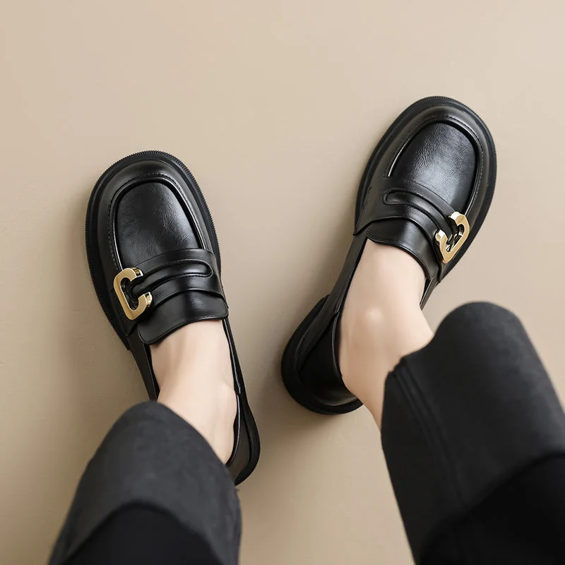 Women's casual shoes in beige for a neutral optionWomen Retro Minimalist Soft Leather Casual Loafers Women's casual shoes in beige for a neutral optionWomen Retro Minimalist Soft Leather Casual Loafers