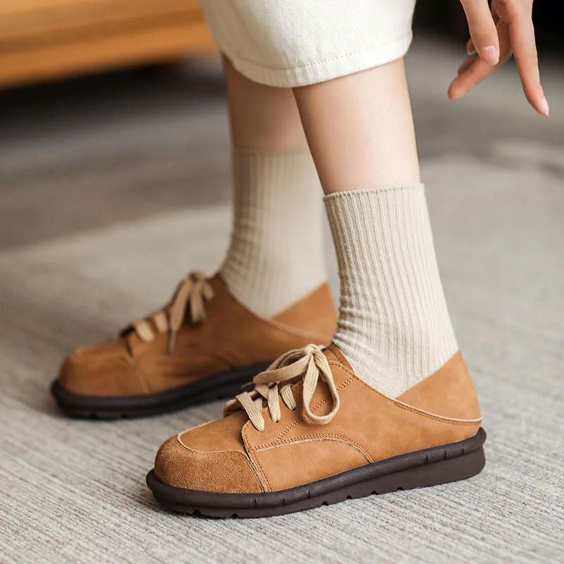 Women's casual shoes in black for a timeless colorWomen Retro Nubuck Leather Flat Casual Shoes Women's casual shoes in black for a timeless colorWomen Retro Nubuck Leather Flat Casual Shoes