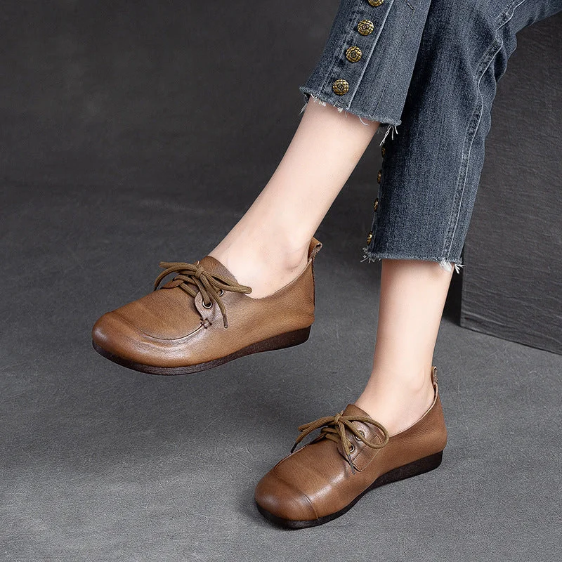 Women's casual shoes in green for a unique touchWomen Retro Soft Leather Flat Casual Shoes Women's casual shoes in green for a unique touchWomen Retro Soft Leather Flat Casual Shoes