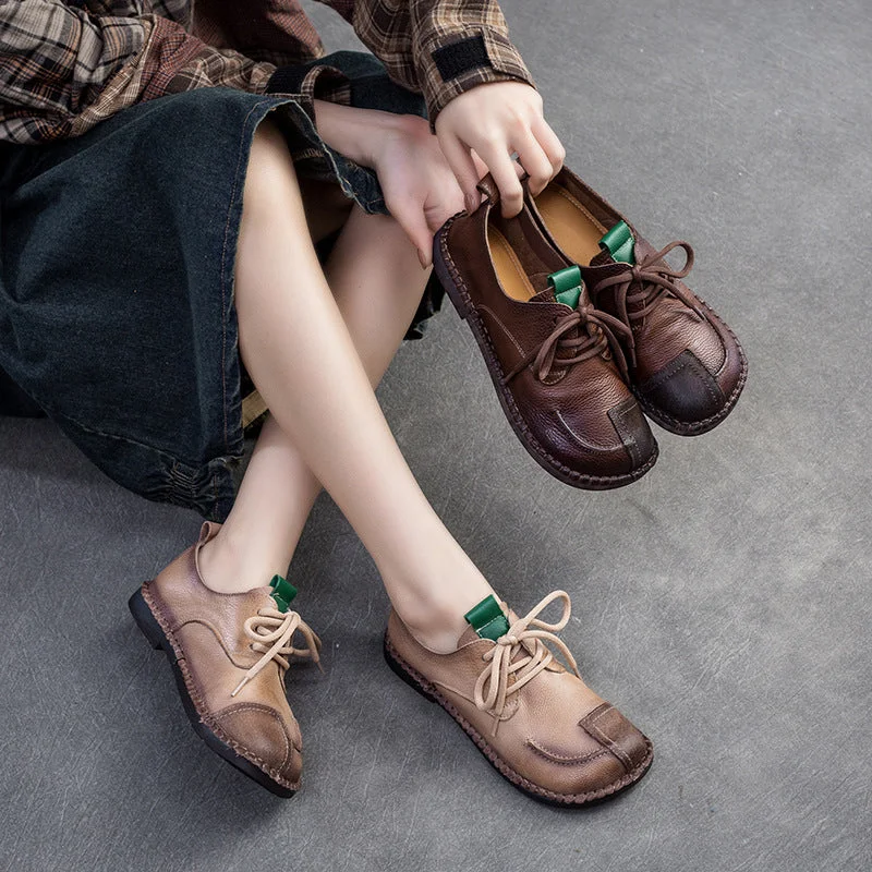 Women's casual knee - high boots for a bold statementWomen Retro Soft Leather Flat Casual Shoes Women's casual knee - high boots for a bold statementWomen Retro Soft Leather Flat Casual Shoes