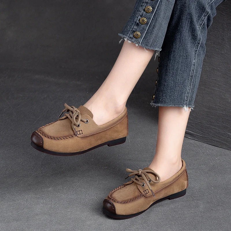 Women's casual shoes with stripes for a classic designWomen Retro Suede Leather Flat Casual Shoes Women's casual shoes with stripes for a classic designWomen Retro Suede Leather Flat Casual Shoes