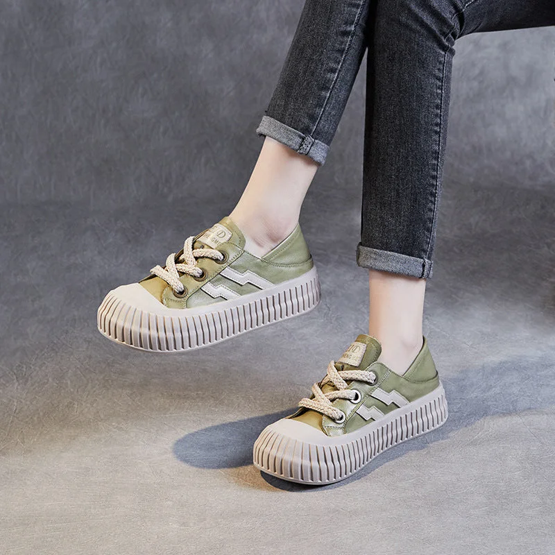 Breathable women's casual mesh shoes for summerWomen Soft Leather Thick Soled Flat Casual Shoes Breathable women's casual mesh shoes for summerWomen Soft Leather Thick Soled Flat Casual Shoes