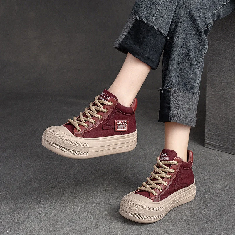 Women's casual shoes with floral prints for a feminine flairWomen Stylish Fashion Leather High Top Casual Shoes Women's casual shoes with floral prints for a feminine flairWomen Stylish Fashion Leather High Top Casual Shoes