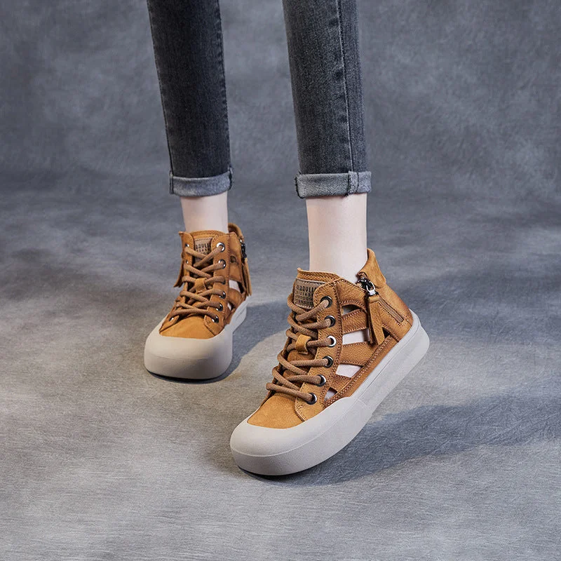 Women's casual boots with a zipper for easy on - offWomen Summer Stylish Hollow Leather Casual Shoes Women's casual boots with a zipper for easy on - offWomen Summer Stylish Hollow Leather Casual Shoes