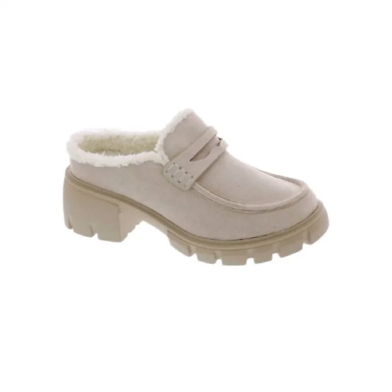 Women's Wedge Mules in Tan Suede with Braided Details for a Boho - Inspired StyleWomen's Fluff Loafer Mules In Beige Women's Wedge Mules in Tan Suede with Braided Details for a Boho - Inspired StyleWomen's Fluff Loafer Mules In Beige