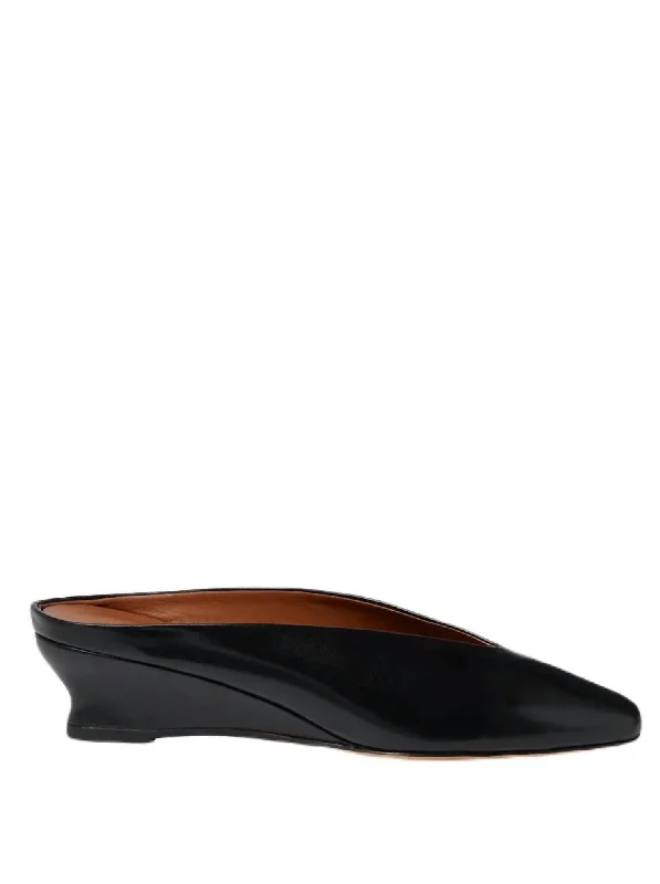 Women's Low - Heel Patent Leather Mules in Red for a Bold and Chic Office LookWomen's Regency Wedge Mule In Black Women's Low - Heel Patent Leather Mules in Red for a Bold and Chic Office LookWomen's Regency Wedge Mule In Black